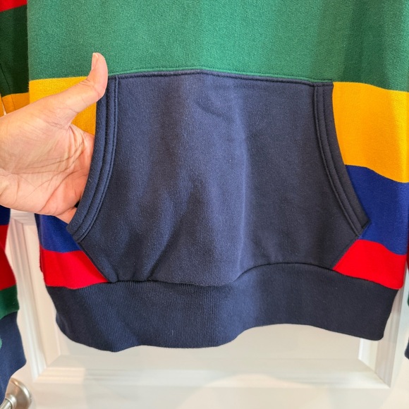 Polo Ralph Lauren Men's Multicolor Bold Striped Cotton Fleece Lined Hoodie sz M - Picture 11 of 15